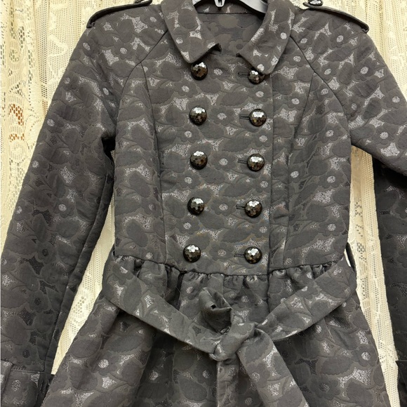 Betsy Johnson Floral Metallic Coat - Picture 6 of 13